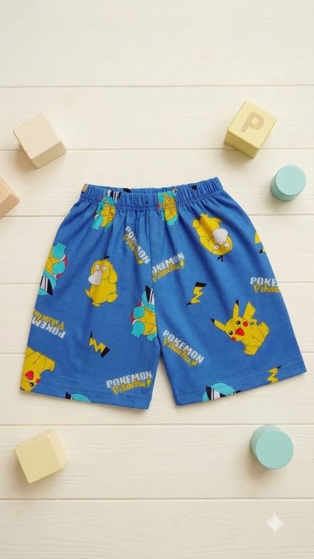 Boys' Pokémon Printed T-Shirt & Shorts Pajama Set (Blue) — view 4 | Kids Wear Online India