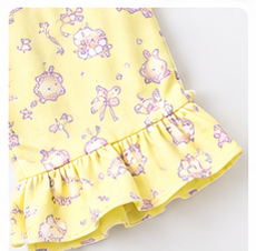 Girls Printed T-Shirt & Capri Set – Cute Bunny Print with Ruffle Hem — view 2 | Kids Wear Online India