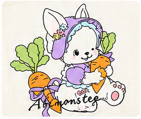 Girls Printed T-Shirt & Capri Set – Cute Bunny Print with Ruffle Hem — view 4 | Kids Wear Online India