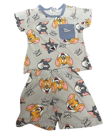 Boys Cartoon Print T-Shirt & Shorts Set – Casual Summer Co-Ord Outfit — BluePeak Global