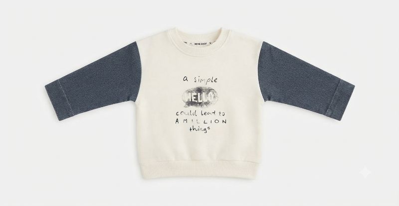 Kids Graphic Sweatshirt & Denim Cargo Pants Outfit Set — view 2 | Kids Wear Online India