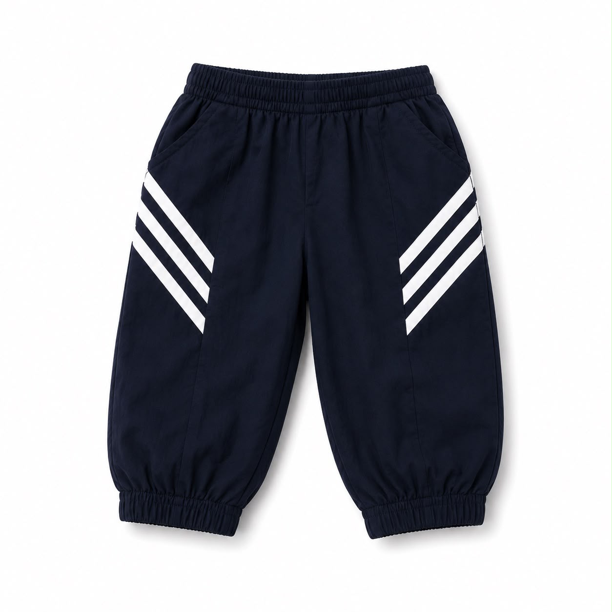 Kids Navy Blue Stripe Jacket & Jogger Set with T-Shirt — view 4 | Kids Wear Online India