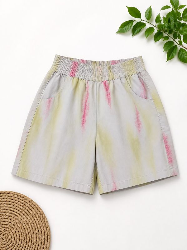 Boys Grey Tie-Dye Shirt & Shorts Co-Ord Set — view 1 | Kids Wear Online India