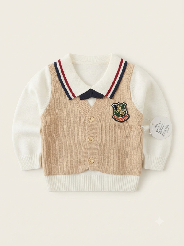 Infant Preppy Style Knit Sweater Vest and Pants Outfit Set — view 3 | Kids Wear Online India