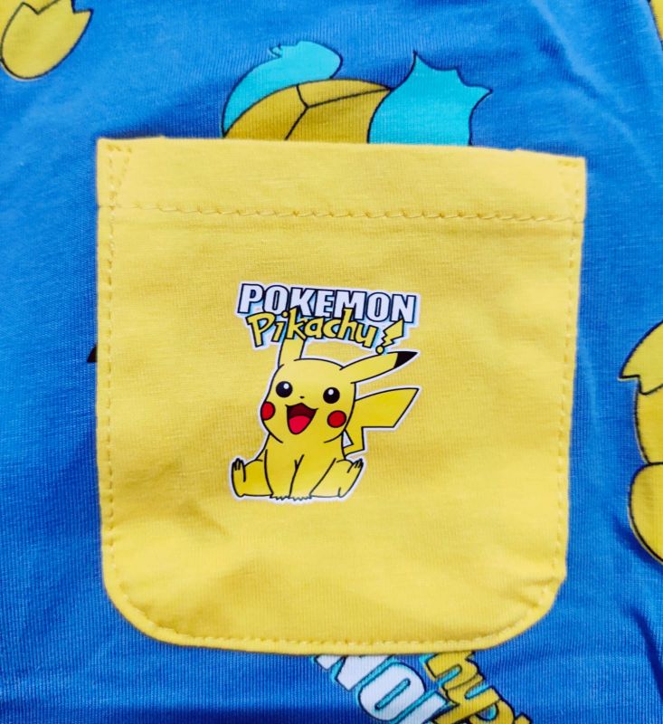 Boys' Pokémon Printed T-Shirt & Shorts Pajama Set (Blue) — view 5 | Kids Wear Online India