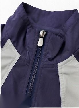 Boys Navy Blue Colorblock Half-Zip Windbreaker & Shorts Set — view 4 | Kids Wear Online India