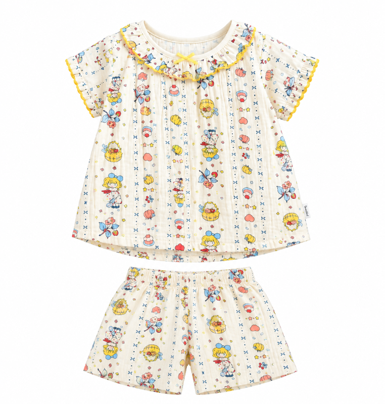 Girls Printed Cotton Top & Shorts Set – Cute Summer Co-Ord Outfit — BluePeak Global