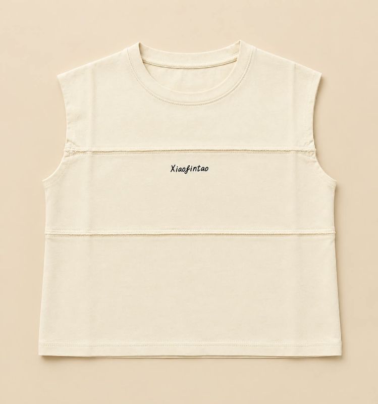 Kids Cream Sleeveless T-Shirt & Black Shorts Set – Casual Summer Co-Ord — view 2 | Kids Wear Online India