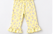 Girls Printed T-Shirt & Capri Set – Cute Bunny Print with Ruffle Hem — view 1 | Kids Wear Online India