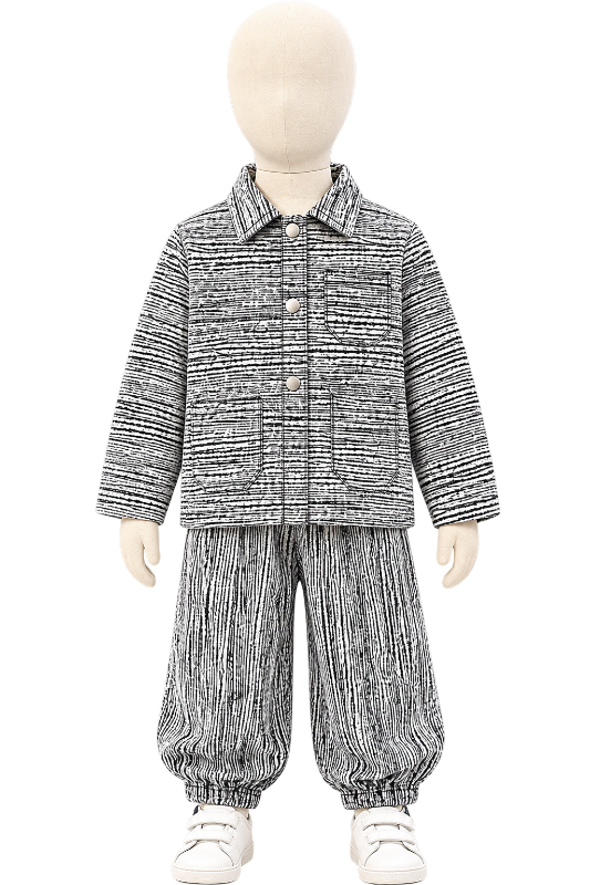 Kids Textured Casual Jacket Set – Stylish Kids Outfit — BluePeak Global