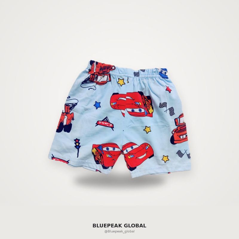 Premium Blue Car Print Co-ord Set for Boys – T-Shirt & Shorts — view 5 | Kids Wear Online India