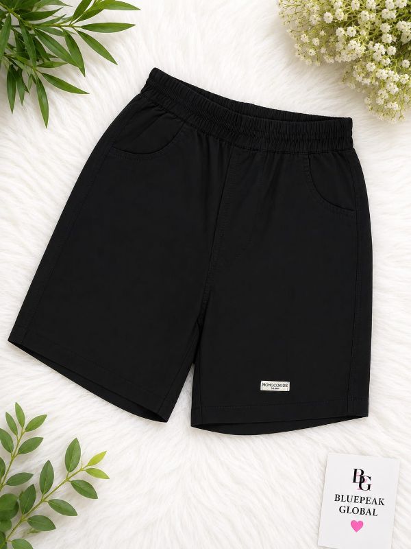 Boys Korean Style Printed Polo Shirt & Black Shorts Co-Ord Set — view 2 | Kids Wear Online India