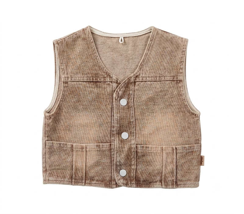 Kid's Vintage Acid-Wash Elastic Waist Denim Pants — view 1 | Kids Wear Online India