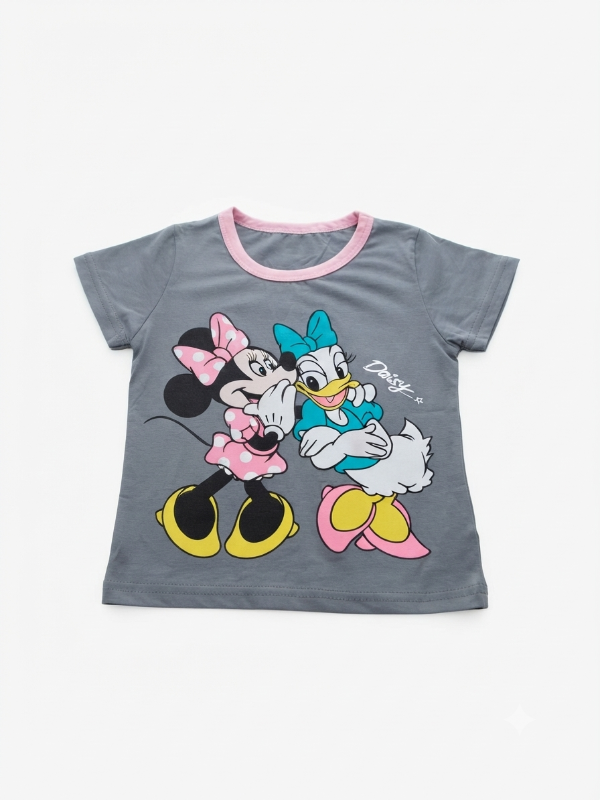 Minnie & Daisy Printed T-Shirt and Pyjama Set — view 4 | Kids Wear Online India